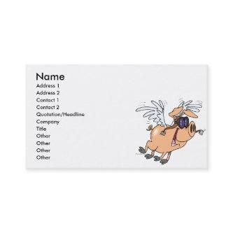 funny flying pig flyer cartoon