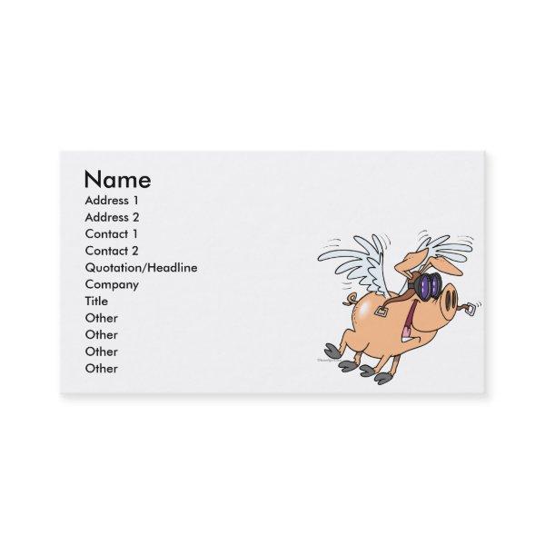 funny flying pig flyer cartoon