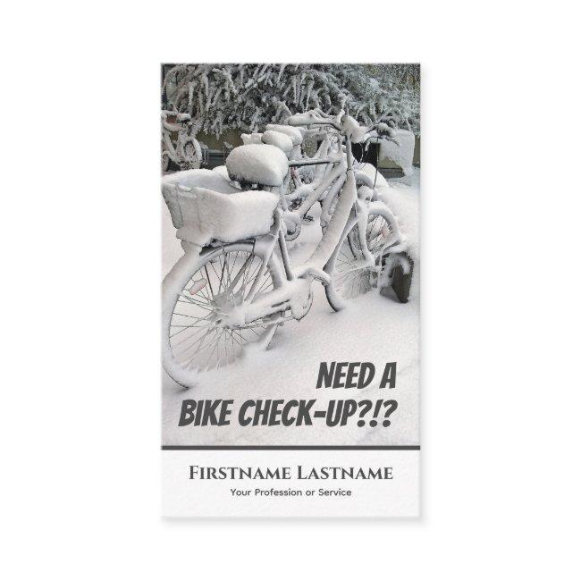 Funny frozen bike for Bicycle Repair Shops