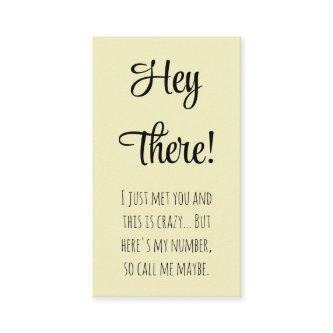 Funny Gals Here's My Number Call Me Maybe Dating  Calling Card
