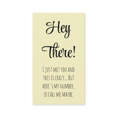 Funny Gals Here's My Number Call Me Maybe Dating  Calling Card