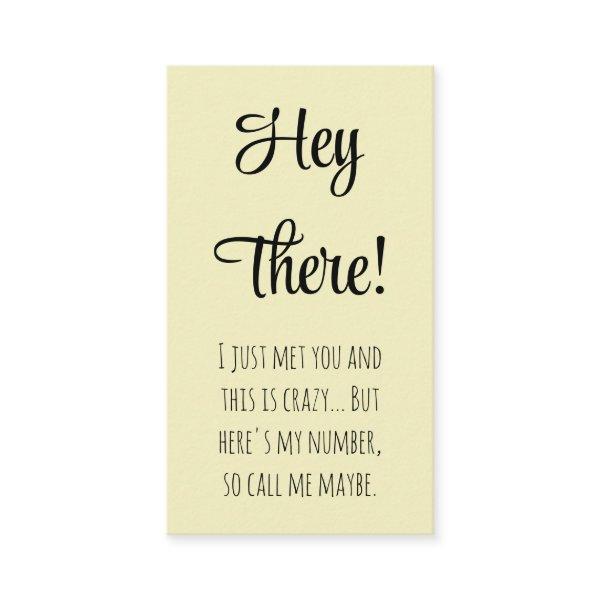 Funny Gals Here's My Number Call Me Maybe Dating  Calling Card