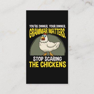 Funny Grammar Teacher Chicken Farming Humor