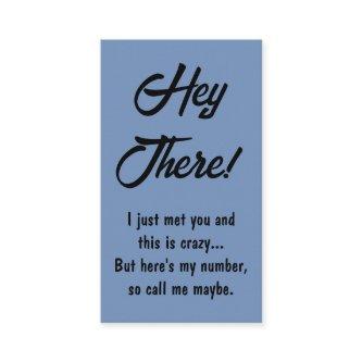 Funny Guys Here's My Number Call Me Maybe Dating  Calling Card
