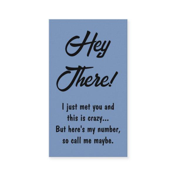 Funny Guys Here's My Number Call Me Maybe Dating  Calling Card