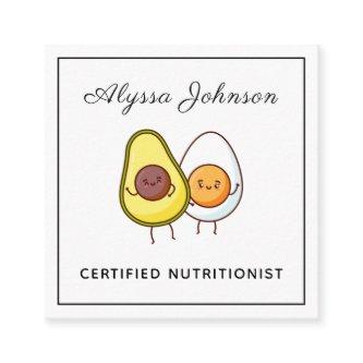Funny Kawaii Avocado & Egg Keto Theme Nutritionist Square