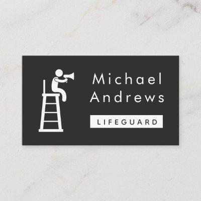 Funny Lifeguard Icon Swimming Pool Safety Simple