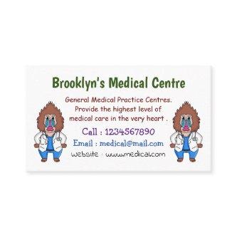 Funny mandrill doctor cartoon illustration