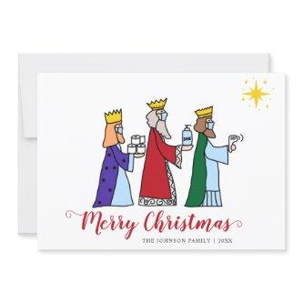Funny Merry Christmas Three Kings Greeting Holiday Card
