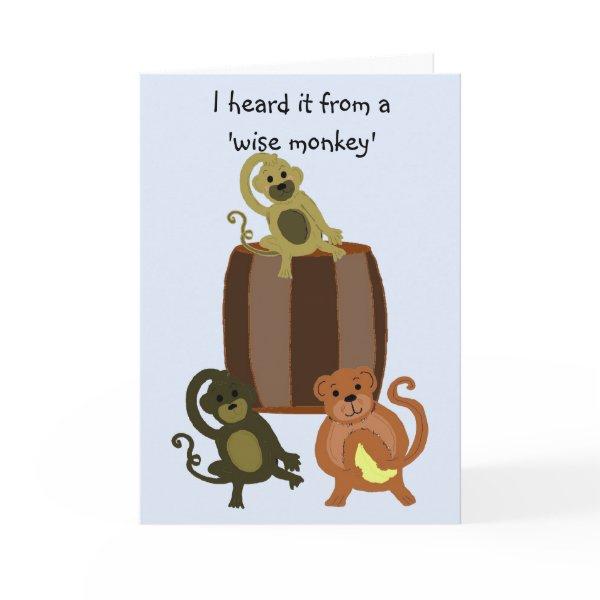 Funny Monkey Birthday Card