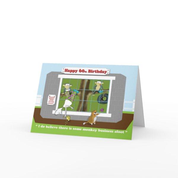 funny monkey business 60th Birthday card
