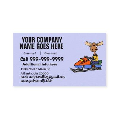 Funny Moose Snowmobiling