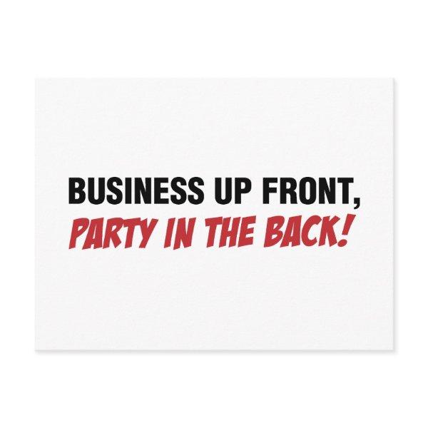 Funny Mullet Qoute, Business and Party Invitation Postcard