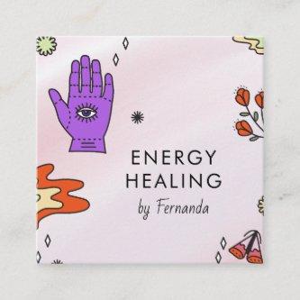 Funny Mystic Pattern Energy Healing Psychic Witch  Square