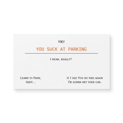 Funny Offensive You Suck At Parking Magnetic Cards