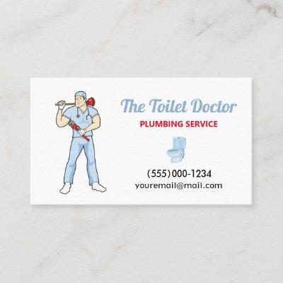 Funny Plumber Doctor Contractor Plumbing Service