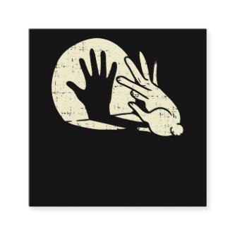 Funny Rabbit Shadow Play Pun Bunny Lover Square