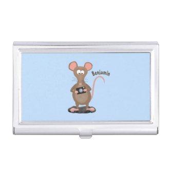 Funny rat with camera cartoon illustration  case