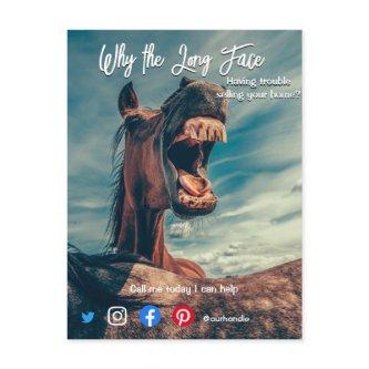 funny real estate postcard long face horse