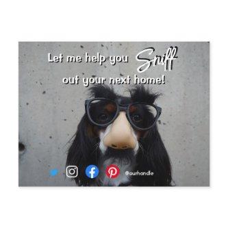 funny real estate sniff out your next home dog postcard