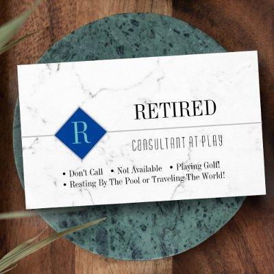 Funny Retired, White Marble, DIY Profession Gag