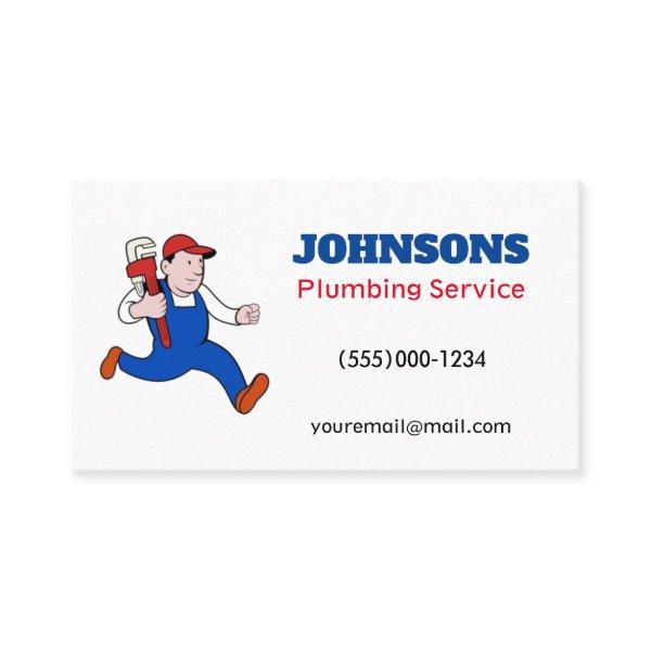 Funny Running Plumber Contractor Plumbing Service