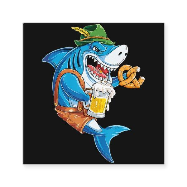 Funny Shark Drink Beer - Crazy Shark Gifts Square