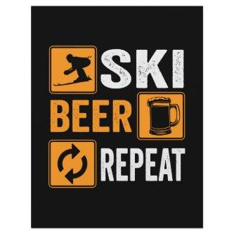 Funny Ski Beer Repeat Skiing Letterhead
