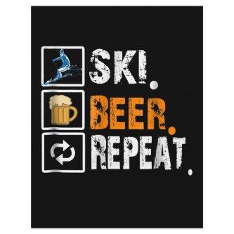 Funny Ski Beer Repeat Skiing & Skiers Letterhead