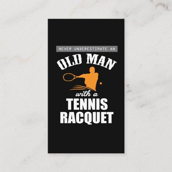 Funny tennis gift old man tennis racket
