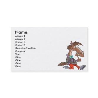 funny thumbs up nerdy horse cartoon