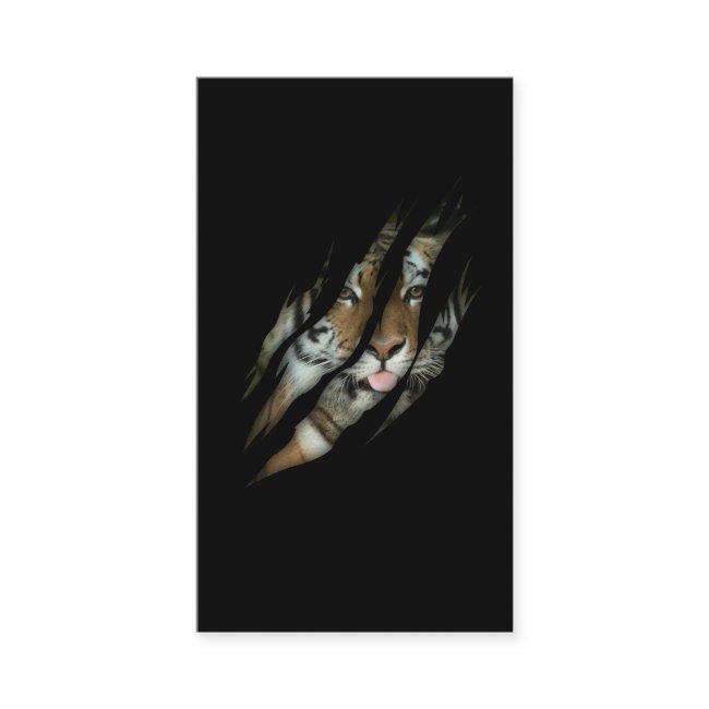 Funny Tiger Face Torn Claw Wild Safari Animal Cat