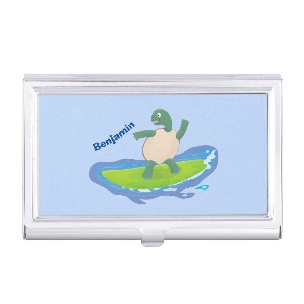 Funny tortoise wave surfing cartoon  case
