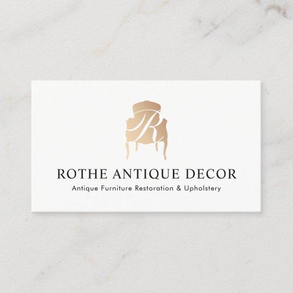 Furniture Restoration & Decor Gold Monogram Logo