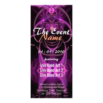 Fuschia Fractal Event Flyer Rack Card