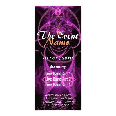 Fuschia Fractal Event Flyer Rack Card