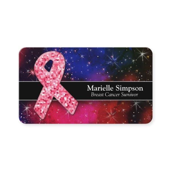 Galaxy Pink Glitter Breast Cancer Survivor Coach B