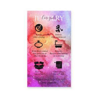 Galaxy Space Stars Ultra Violet Pink Jewelry Care