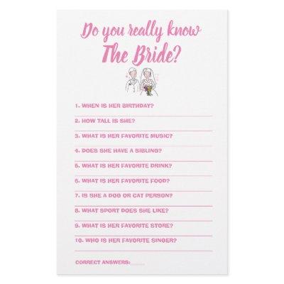 Game Card Do you really know The Bride Flyer