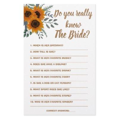 Game Card Do you really know The Bride  Flyer