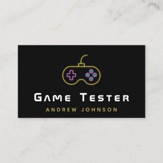 Game Developer Tester Neon Joystick Controller Fun