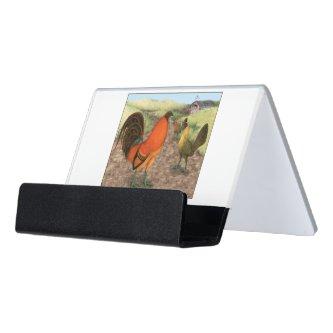 Game Fowl on the Farm Desk  Holder