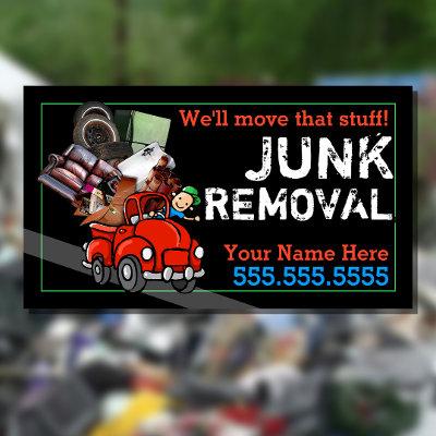 Garbage Hauling Junk Removal Red Vintage Pickup