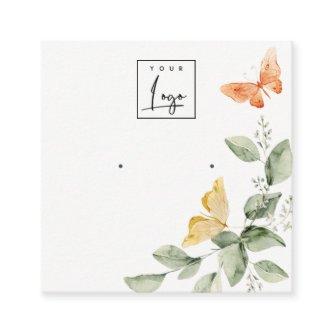 Garden Foliage Butterflies Logo Earring Display Square