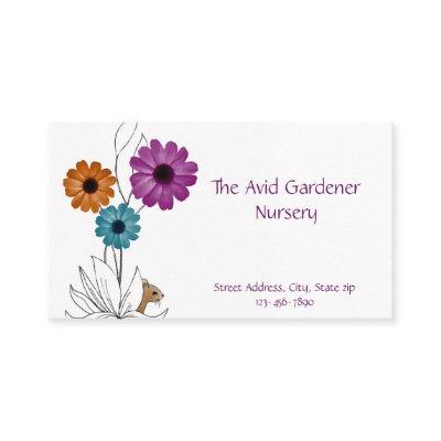 Garden Nursery with Flowers and Mouse