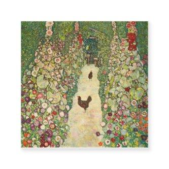 Garden Path with Chickens by Gustav Klimt Square
