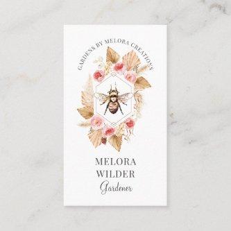 Gardener Honey Bee And Blush Pink And Floral Busin