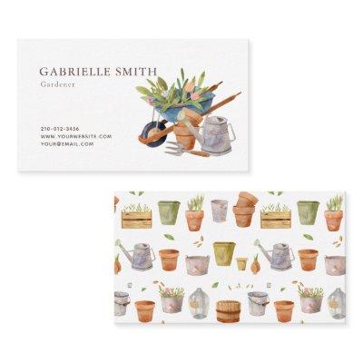 Gardening Tools Watercolor White