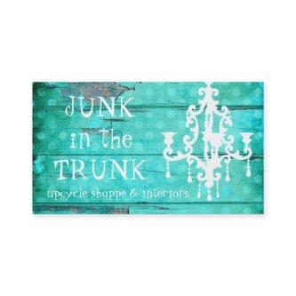 GC Aqua Vintage Wood & Chandelier