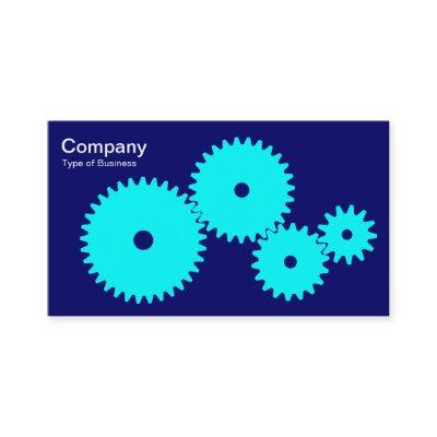 Gears - Cyan on Dp Navy